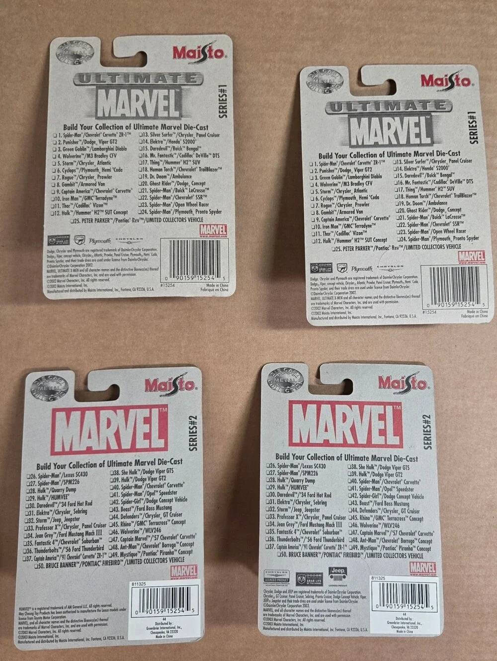 MAISTO X-Men Ultimate Marvel DieCast 2002 Wolverine Cyclops ProfX NEW Lot Of 4
